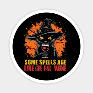Some Spells Age Like Fine Wine Witch Cat Magnet
